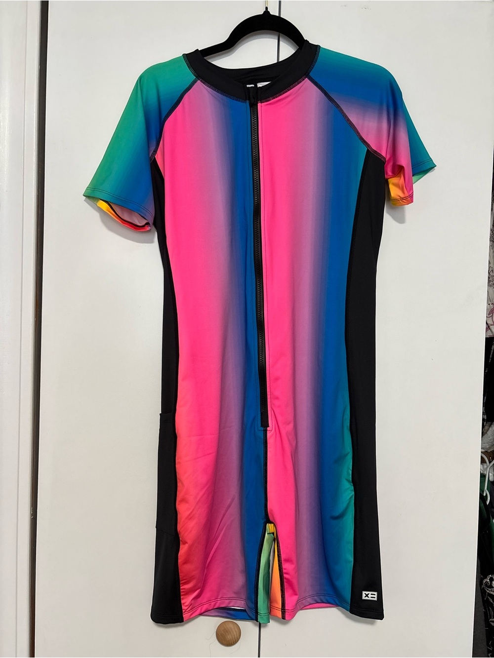 tomboyx Rainbow Gradient one piece swimsuit rash guard XL